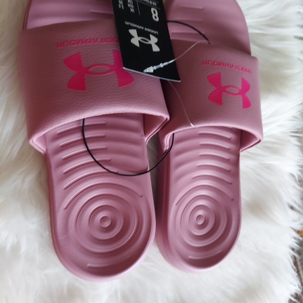 COPY - BRAND NEW UNDER ARMOUR SLIDE  WITH CUSHION SIZE 8 - Picture 5 of 6